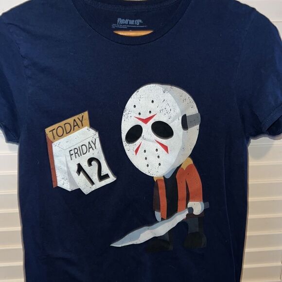 Friday the 13th "Jason" Calendar Tee T-Shirt Blue Size Small - Picture 3 of 4